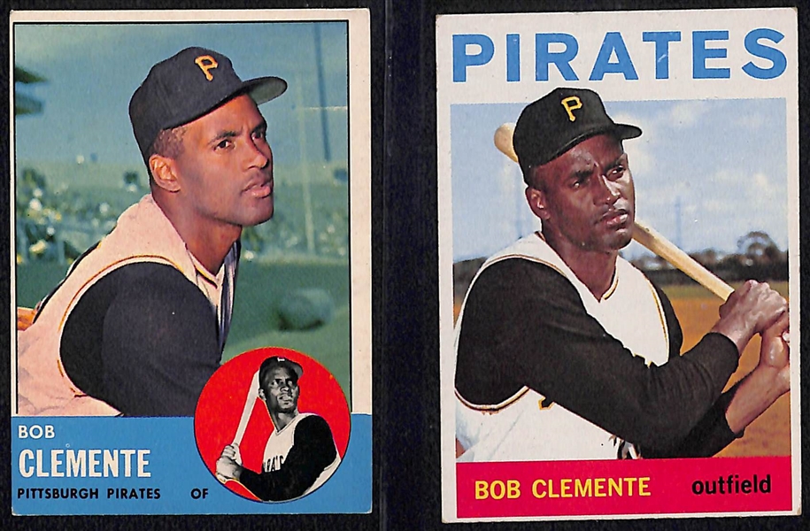 Lot of (4) Roberto Clemente Cards w. 1963 Topps, 1964 Topps, and (2) 1965 Topps 